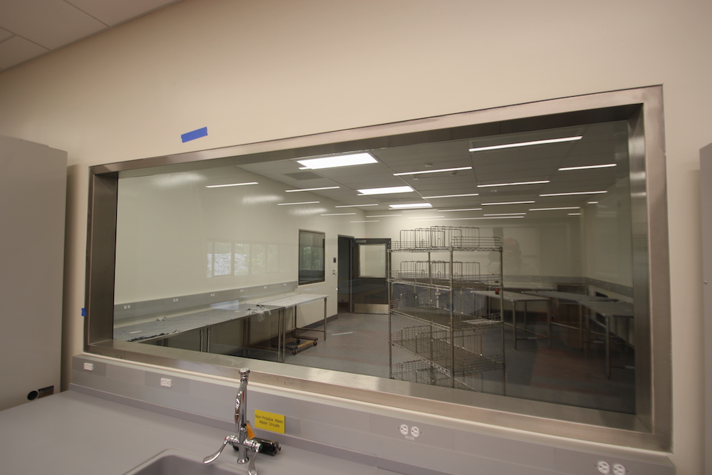 A clean window in HCC's new Center for Life Sciences
